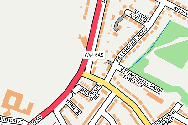 WV4 6AS map - OS OpenMap – Local (Ordnance Survey)
