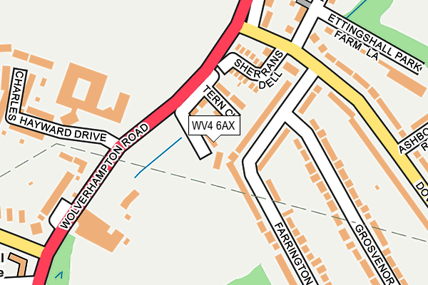 WV4 6AX map - OS OpenMap – Local (Ordnance Survey)