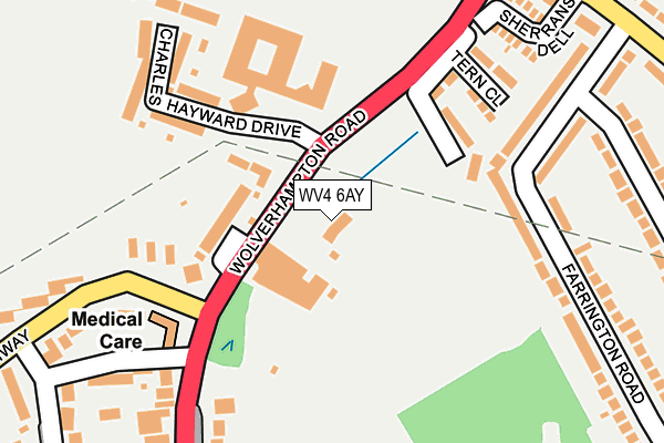 WV4 6AY map - OS OpenMap – Local (Ordnance Survey)