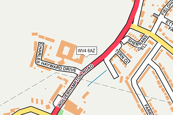 WV4 6AZ map - OS OpenMap – Local (Ordnance Survey)