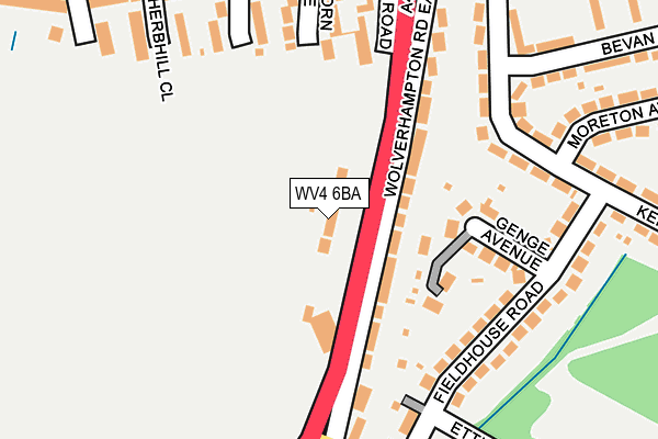 WV4 6BA map - OS OpenMap – Local (Ordnance Survey)