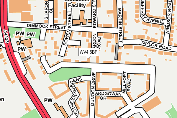 WV4 6BF map - OS OpenMap – Local (Ordnance Survey)