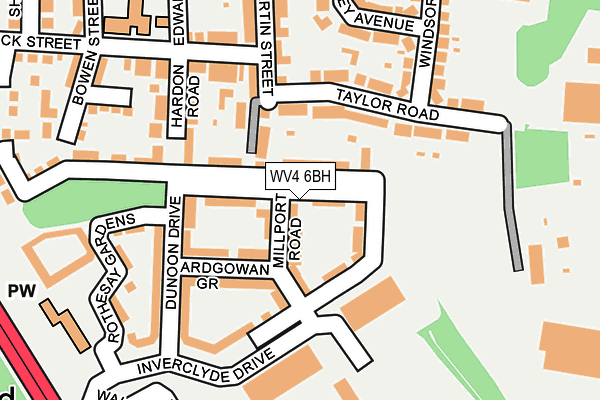 WV4 6BH map - OS OpenMap – Local (Ordnance Survey)