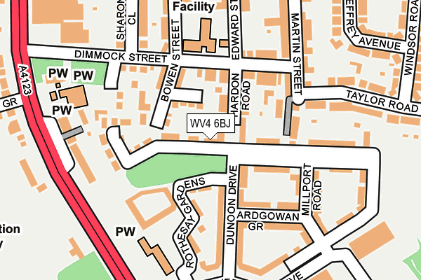 WV4 6BJ map - OS OpenMap – Local (Ordnance Survey)