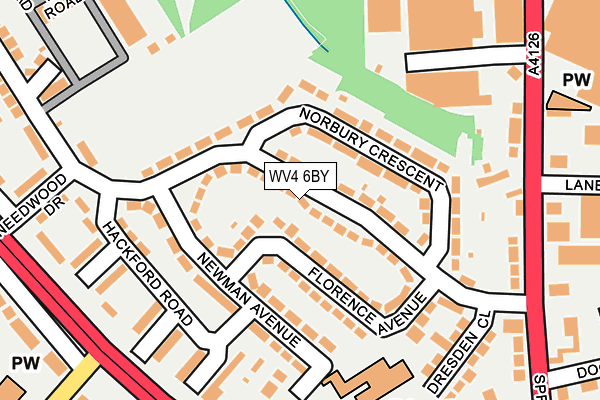 WV4 6BY map - OS OpenMap – Local (Ordnance Survey)
