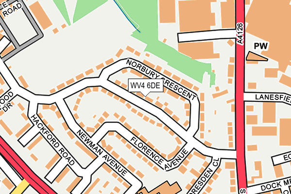 WV4 6DE map - OS OpenMap – Local (Ordnance Survey)
