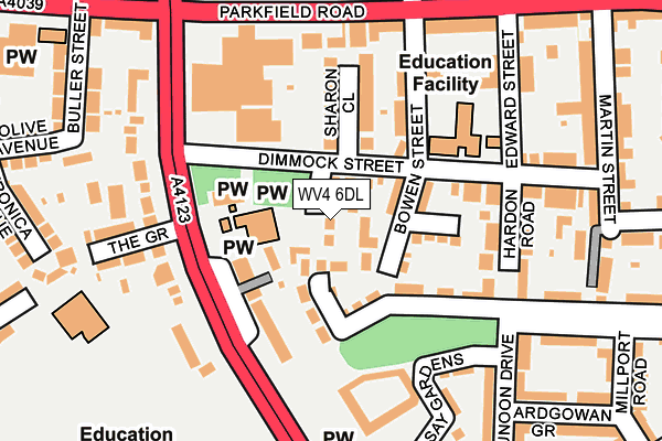 WV4 6DL map - OS OpenMap – Local (Ordnance Survey)