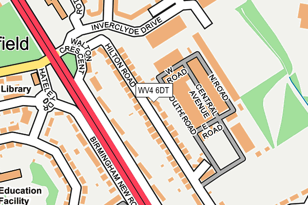 WV4 6DT map - OS OpenMap – Local (Ordnance Survey)