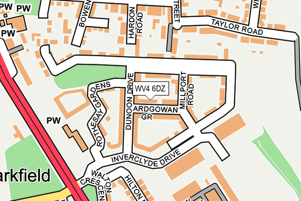 WV4 6DZ map - OS OpenMap – Local (Ordnance Survey)