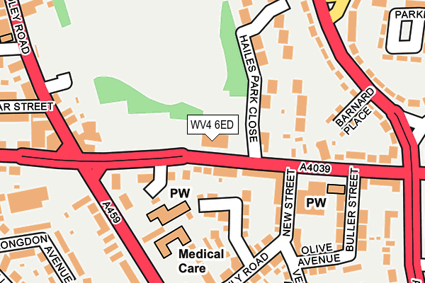 WV4 6ED map - OS OpenMap – Local (Ordnance Survey)