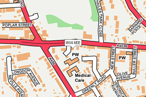 WV4 6EE map - OS OpenMap – Local (Ordnance Survey)
