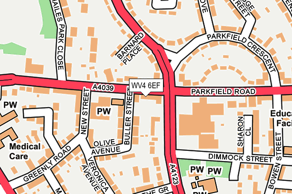 WV4 6EF map - OS OpenMap – Local (Ordnance Survey)