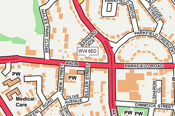 WV4 6EG map - OS OpenMap – Local (Ordnance Survey)