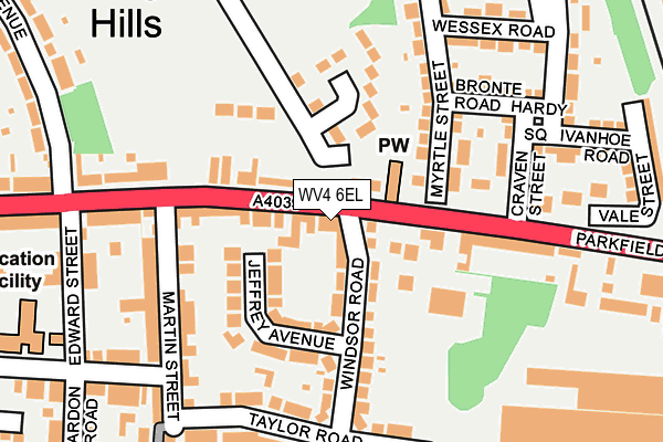 WV4 6EL map - OS OpenMap – Local (Ordnance Survey)