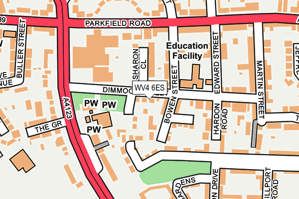 WV4 6ES map - OS OpenMap – Local (Ordnance Survey)