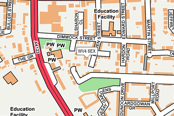 WV4 6EX map - OS OpenMap – Local (Ordnance Survey)