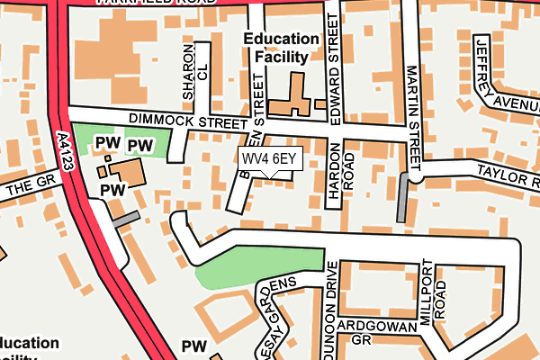 WV4 6EY map - OS OpenMap – Local (Ordnance Survey)