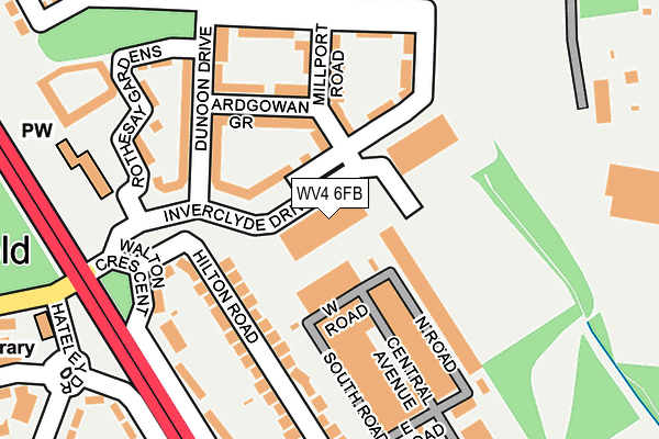 WV4 6FB map - OS OpenMap – Local (Ordnance Survey)
