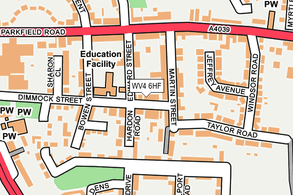 WV4 6HF map - OS OpenMap – Local (Ordnance Survey)