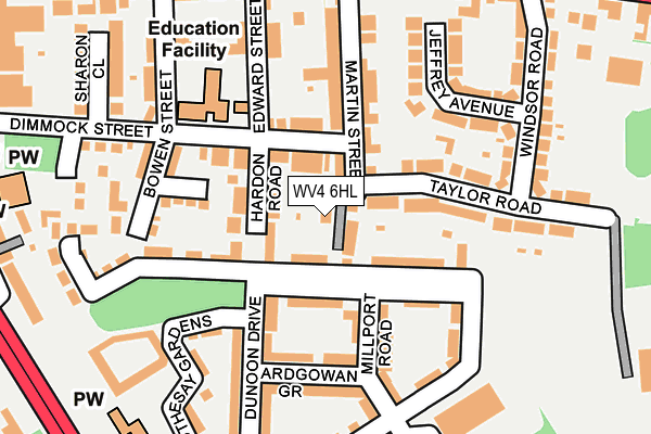WV4 6HL map - OS OpenMap – Local (Ordnance Survey)