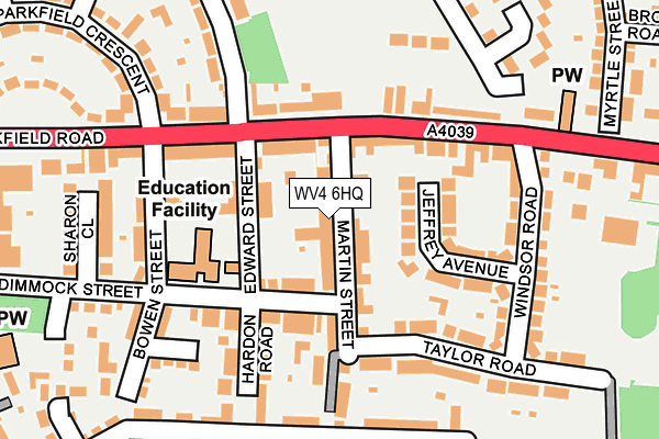 WV4 6HQ map - OS OpenMap – Local (Ordnance Survey)