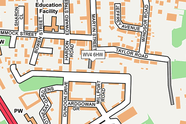 WV4 6HW map - OS OpenMap – Local (Ordnance Survey)