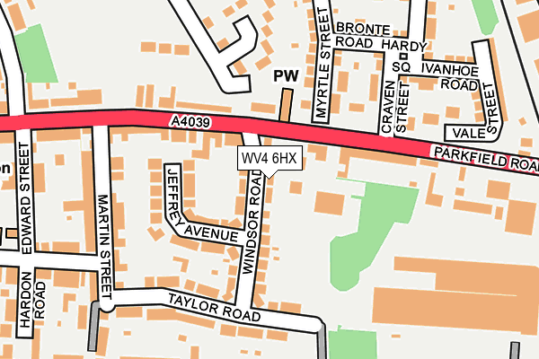 WV4 6HX map - OS OpenMap – Local (Ordnance Survey)