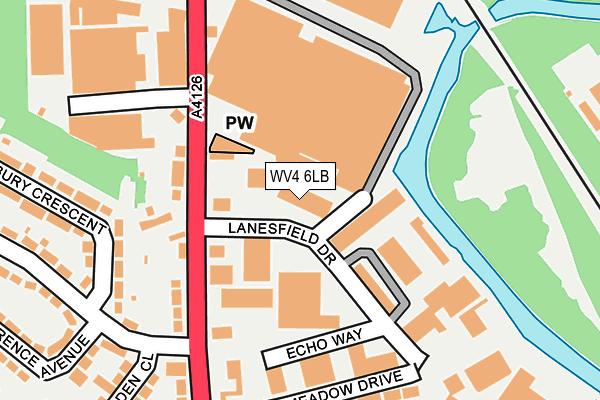 WV4 6LB map - OS OpenMap – Local (Ordnance Survey)