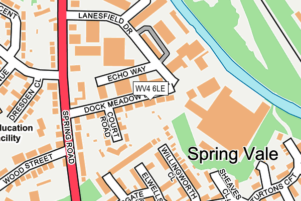 WV4 6LE map - OS OpenMap – Local (Ordnance Survey)