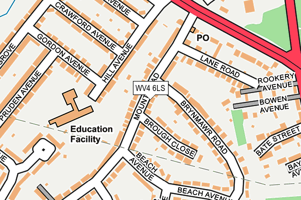 WV4 6LS map - OS OpenMap – Local (Ordnance Survey)