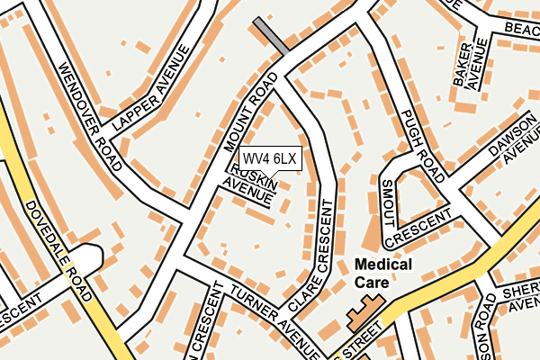 WV4 6LX map - OS OpenMap – Local (Ordnance Survey)
