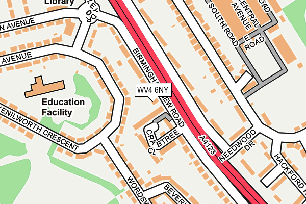 WV4 6NY map - OS OpenMap – Local (Ordnance Survey)