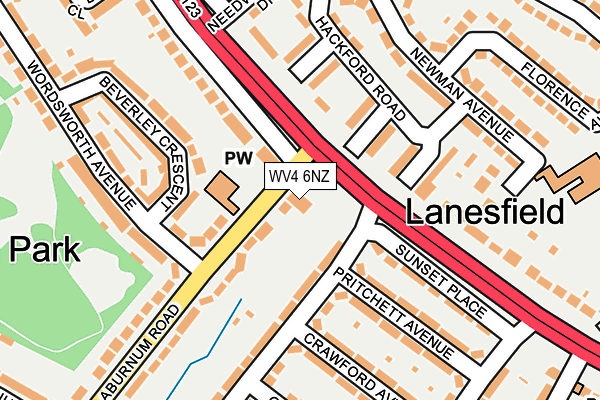 WV4 6NZ map - OS OpenMap – Local (Ordnance Survey)