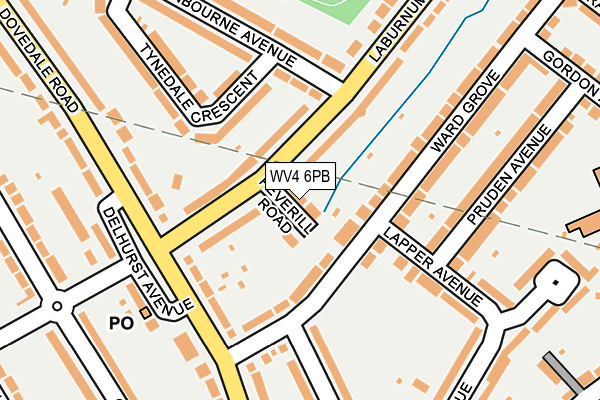 WV4 6PB map - OS OpenMap – Local (Ordnance Survey)