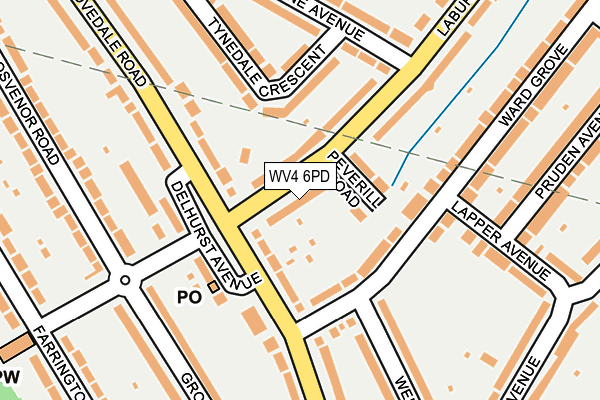 WV4 6PD map - OS OpenMap – Local (Ordnance Survey)