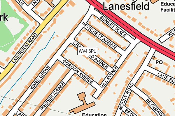 WV4 6PL map - OS OpenMap – Local (Ordnance Survey)
