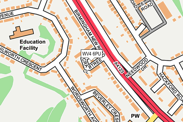 WV4 6PU map - OS OpenMap – Local (Ordnance Survey)