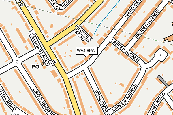WV4 6PW map - OS OpenMap – Local (Ordnance Survey)