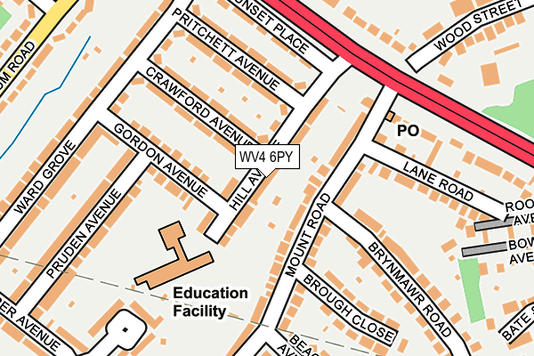 WV4 6PY map - OS OpenMap – Local (Ordnance Survey)