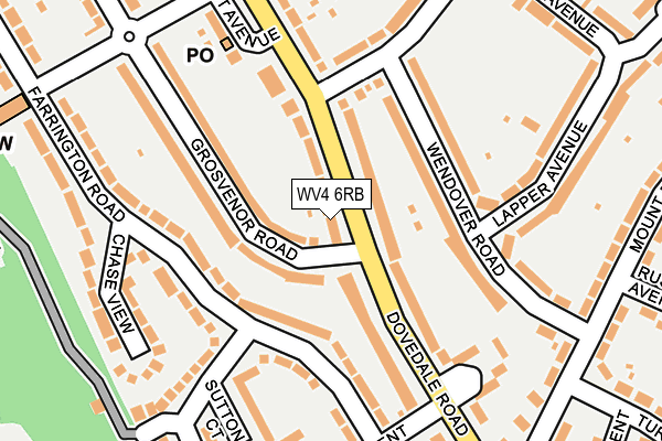 WV4 6RB map - OS OpenMap – Local (Ordnance Survey)