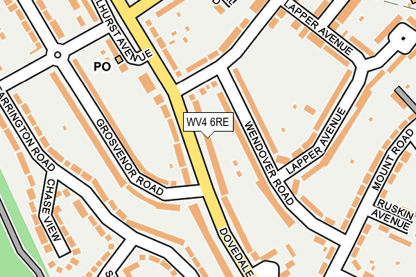 WV4 6RE map - OS OpenMap – Local (Ordnance Survey)