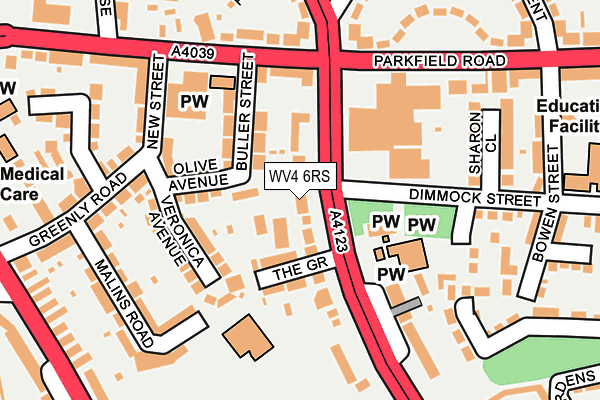 WV4 6RS map - OS OpenMap – Local (Ordnance Survey)