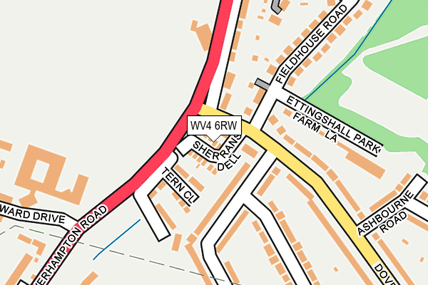 WV4 6RW map - OS OpenMap – Local (Ordnance Survey)
