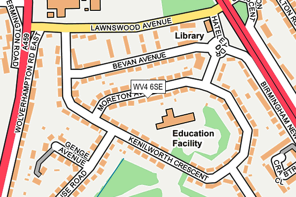 WV4 6SE map - OS OpenMap – Local (Ordnance Survey)
