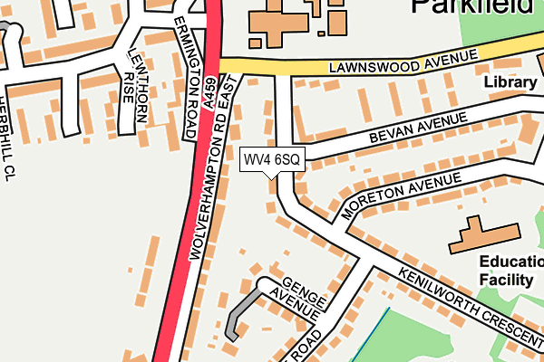 WV4 6SQ map - OS OpenMap – Local (Ordnance Survey)