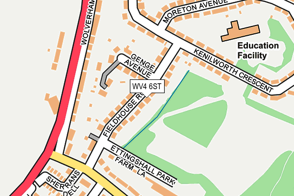 WV4 6ST map - OS OpenMap – Local (Ordnance Survey)