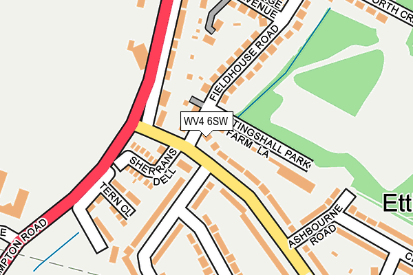 WV4 6SW map - OS OpenMap – Local (Ordnance Survey)