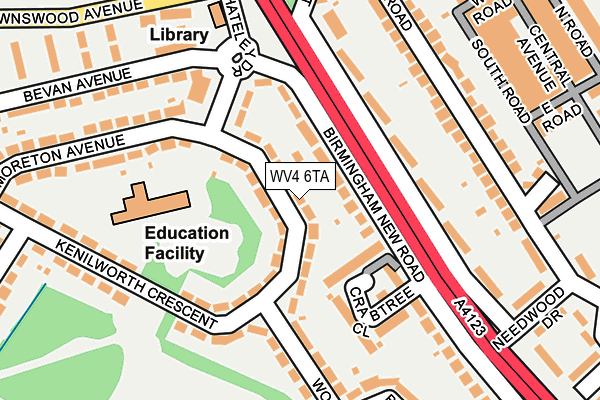 WV4 6TA map - OS OpenMap – Local (Ordnance Survey)