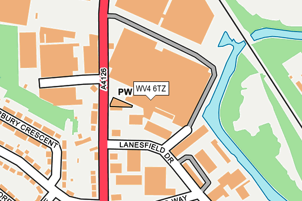 WV4 6TZ map - OS OpenMap – Local (Ordnance Survey)