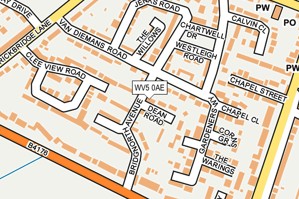 WV5 0AE map - OS OpenMap – Local (Ordnance Survey)